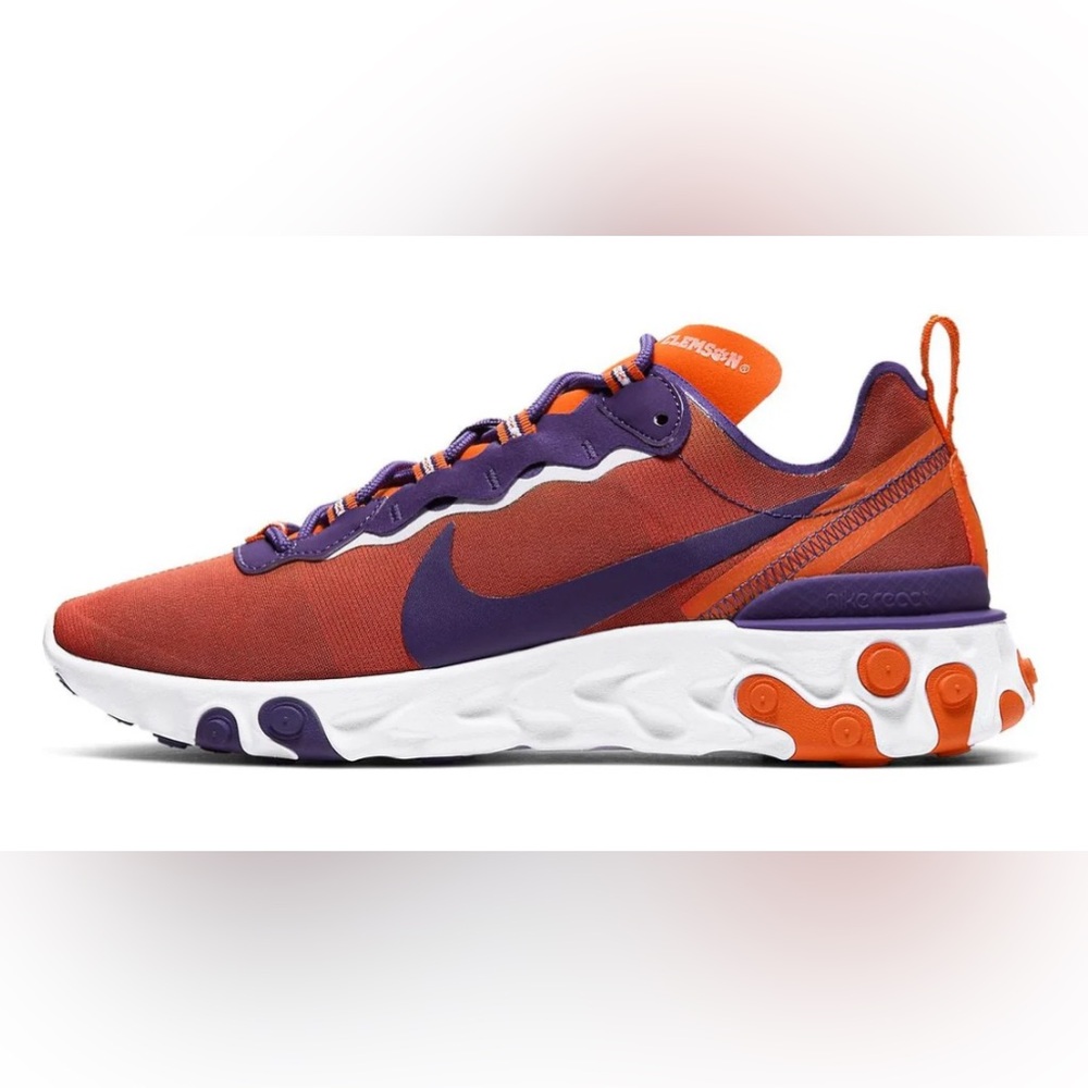 Nike React Element 55 Clemson Tigers Men's Athletic Sneakers CK4796-800